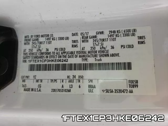 1FTEX1CP3HKE06242 фото 2