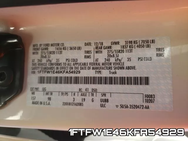1FTFW1E46KFA54929 фото 2