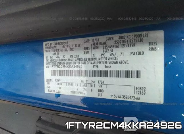1FTYR2CM4KKA24926 фото 10