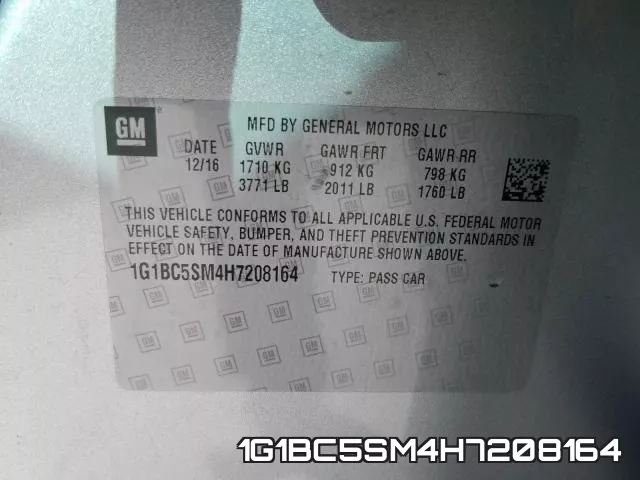1G1BC5SM4H7208164 фото 2