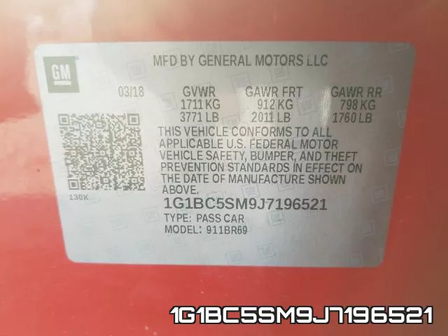 1G1BC5SM9J7196521 фото 2