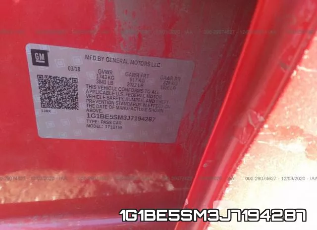 1G1BE5SM3J7194287 фото 10