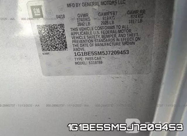 1G1BE5SM5J7209453 фото 10