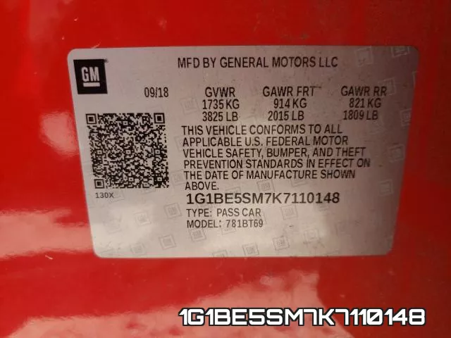 1G1BE5SM7K7110148 фото 2