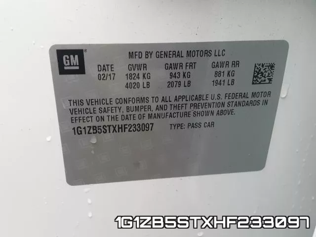 1G1ZB5STXHF233097 фото 2