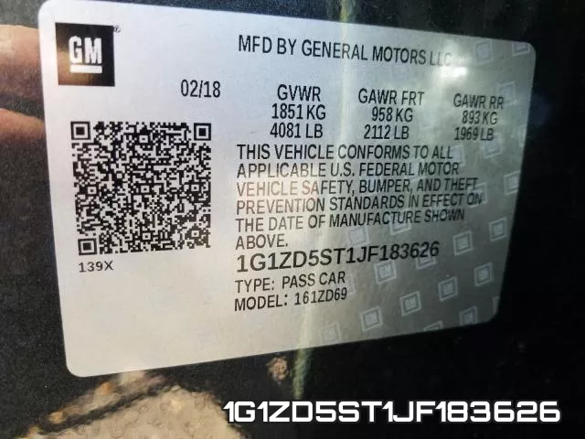 1G1ZD5ST1JF183626 фото 2