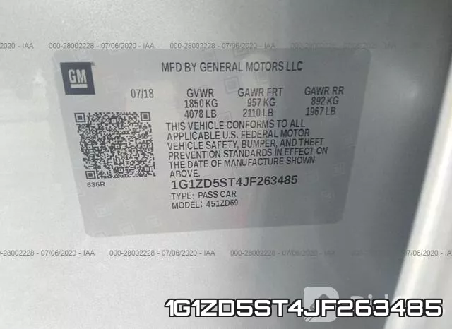 1G1ZD5ST4JF263485 фото 10