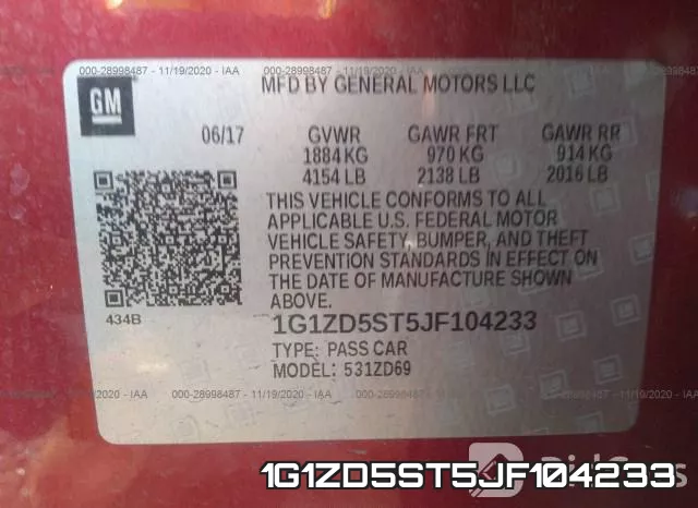 1G1ZD5ST5JF104233 фото 10