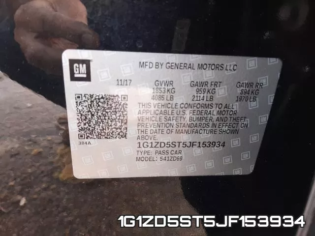 1G1ZD5ST5JF153934 фото 2