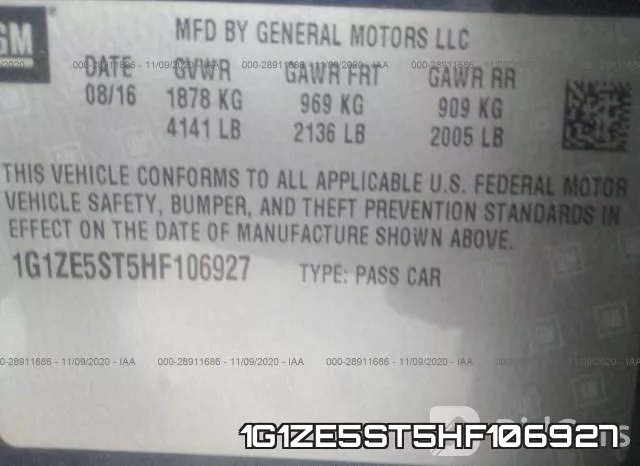 1G1ZE5ST5HF106927 фото 10