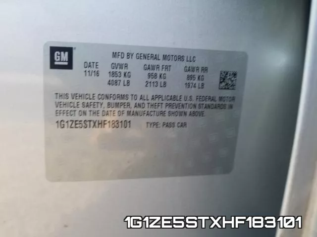 1G1ZE5STXHF183101 фото 2