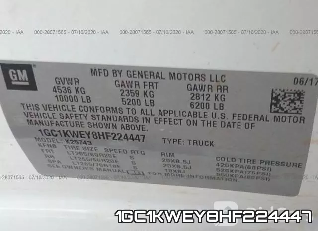 1GC1KWEY8HF224447 фото 8