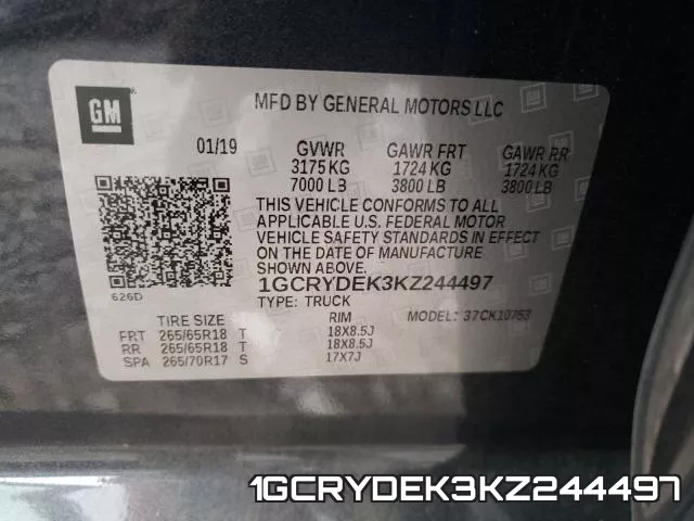 1GCRYDEK3KZ244497 фото 2