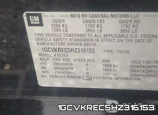 1GCVKREC5HZ316153 фото 10
