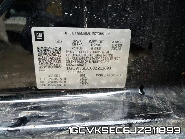 1GCVKSEC6JZ211893 фото 2