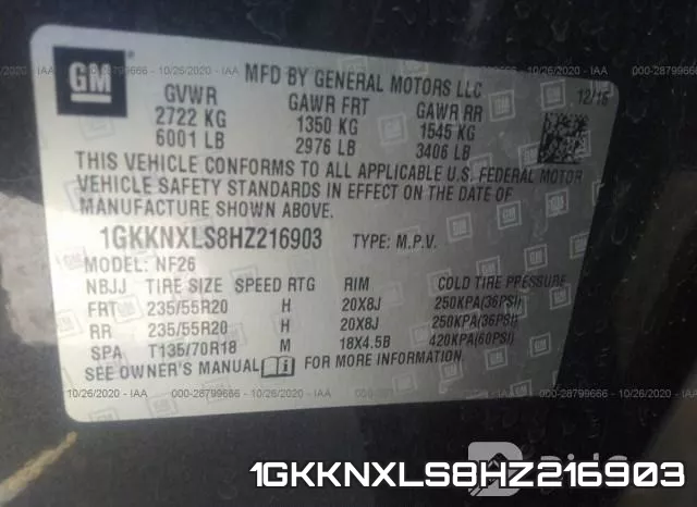 1GKKNXLS8HZ216903 фото 10