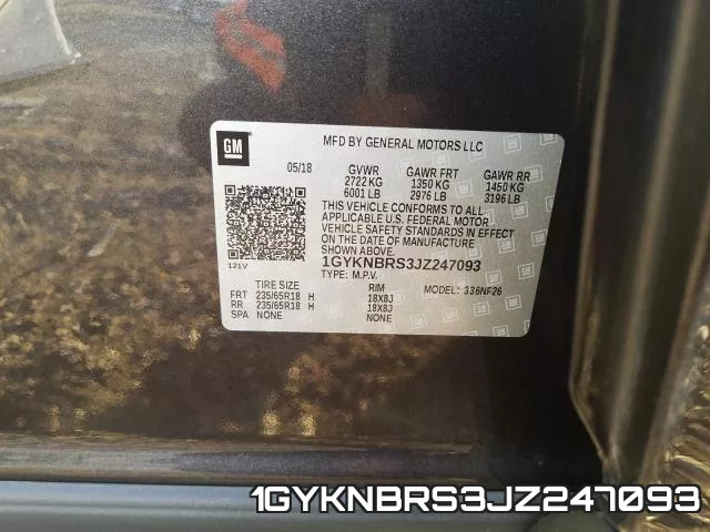 1GYKNBRS3JZ247093 фото 2