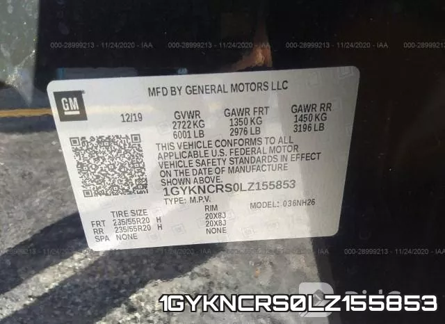 1GYKNCRS0LZ155853 фото 9