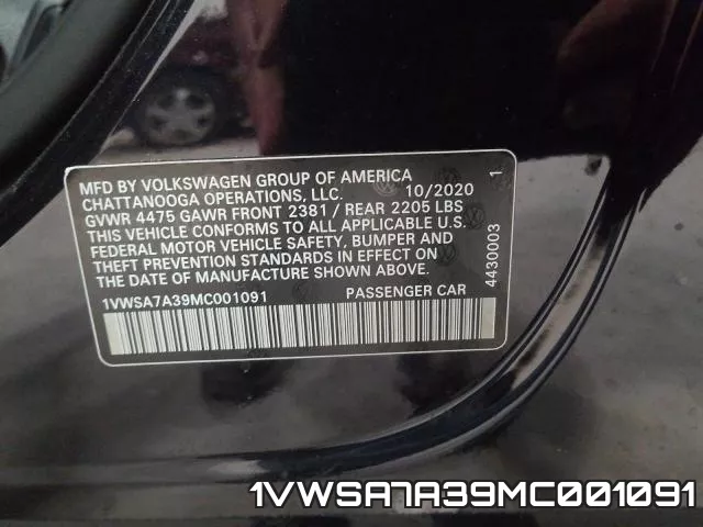 1VWSA7A39MC001091 фото 2