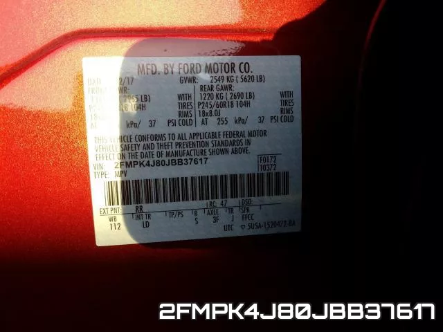 2FMPK4J80JBB37617 фото 2