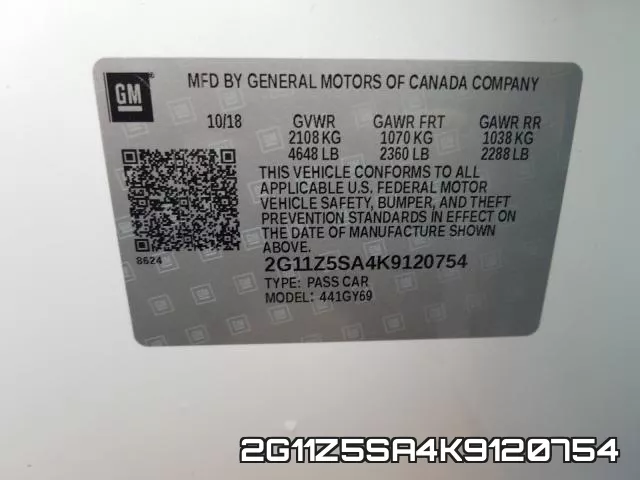 2G11Z5SA4K9120754 фото 2