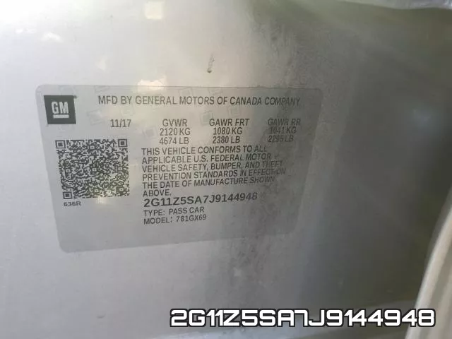 2G11Z5SA7J9144948 фото 2