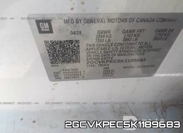 2GCVKPEC5K1189683 фото 6