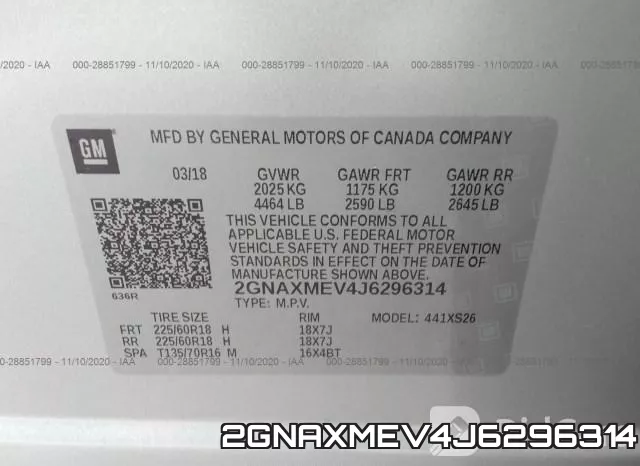 2GNAXMEV4J6296314 фото 10