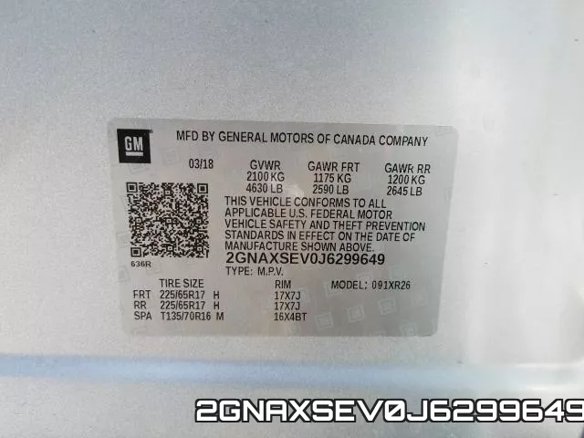 2GNAXSEV0J6299649 фото 2