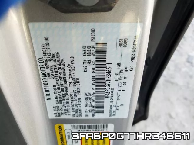 3FA6P0G77HR346511 фото 2