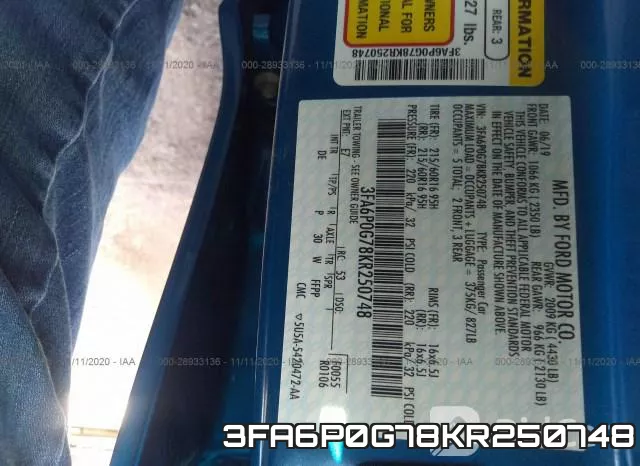3FA6P0G78KR250748 фото 10