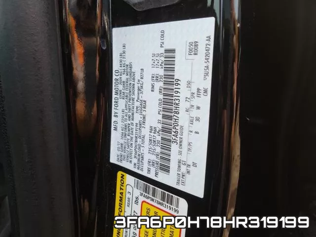 3FA6P0H78HR319199 фото 2