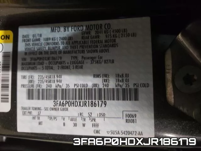 3FA6P0HDXJR186179 фото 2