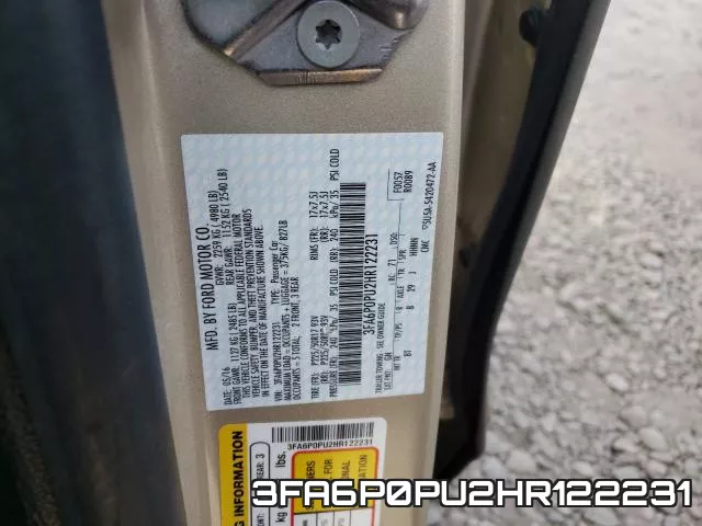 3FA6P0PU2HR122231 фото 2