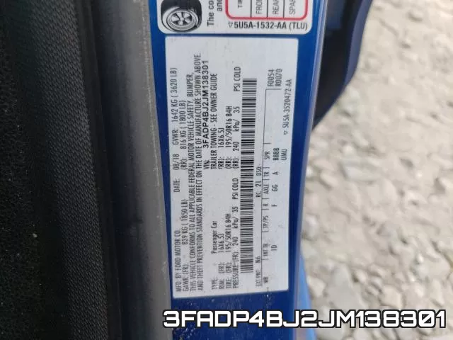 3FADP4BJ2JM138301 фото 2