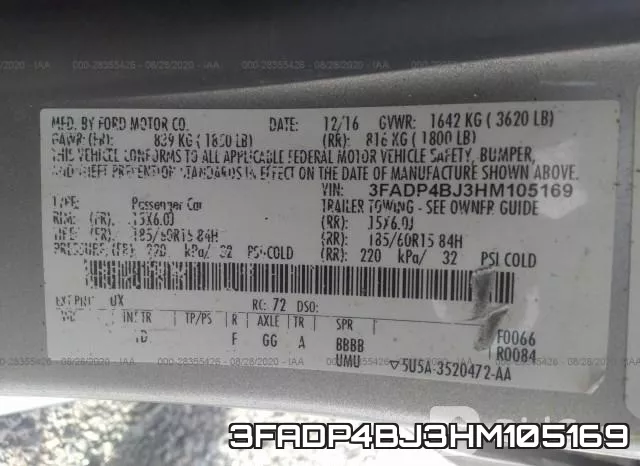 3FADP4BJ3HM105169 фото 10