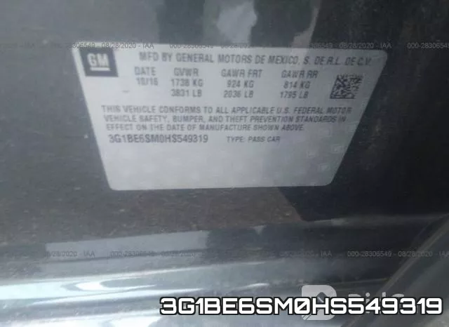 3G1BE6SM0HS549319 фото 10