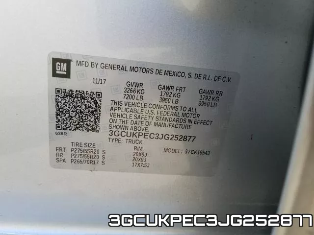 3GCUKPEC3JG252877 фото 2