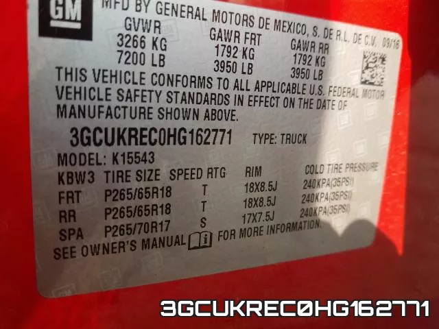 3GCUKREC0HG162771 фото 2