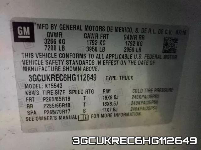 3GCUKREC6HG112649 фото 2