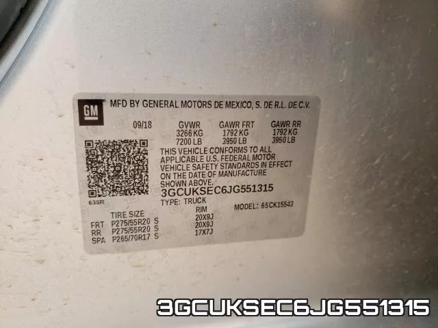 3GCUKSEC6JG551315 фото 2