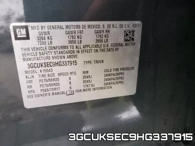 3GCUKSEC9HG337915 фото 2