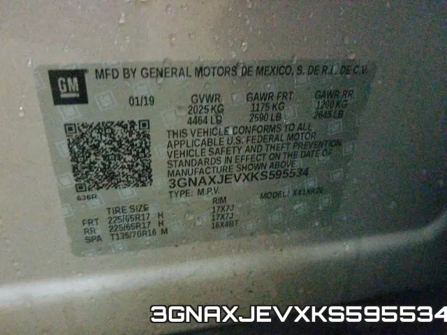 3GNAXJEVXKS595534 фото 2