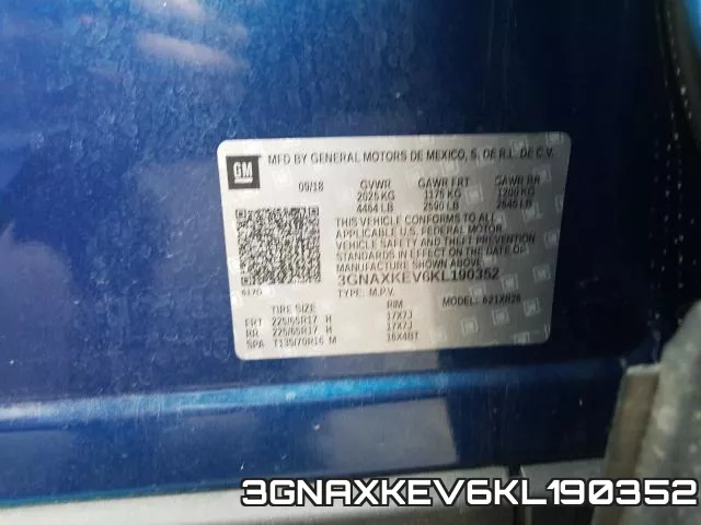 3GNAXKEV6KL190352 фото 2