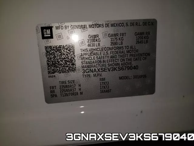 3GNAXSEV3KS679040 фото 2