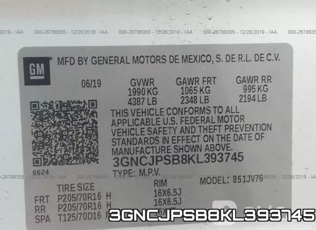 3GNCJPSB8KL393745 фото 8