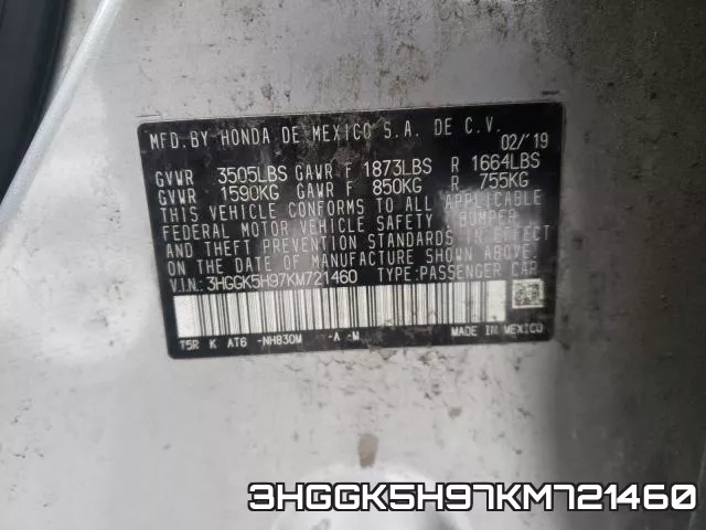 3HGGK5H97KM721460 фото 2