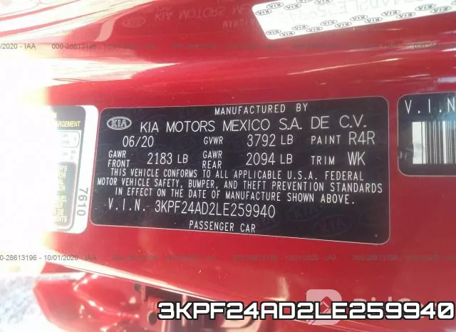 3KPF24AD2LE259940 фото 10