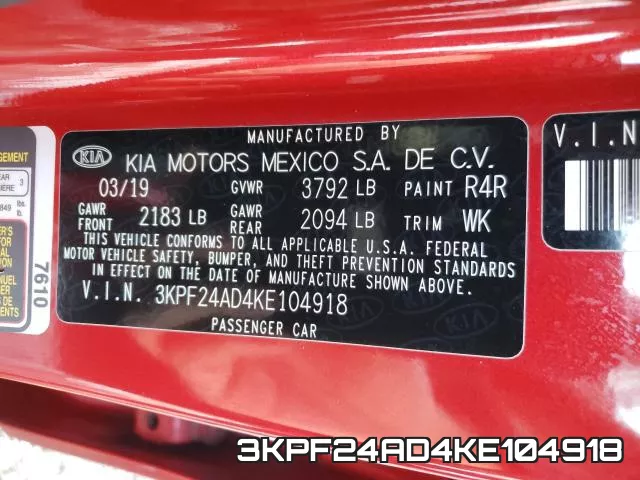 3KPF24AD4KE104918 фото 2
