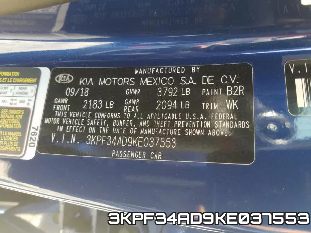 3KPF34AD9KE037553 фото 2